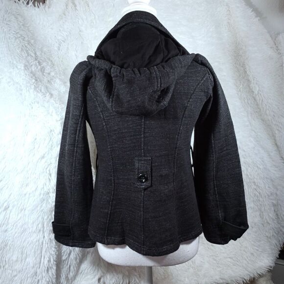 FULL TILT CHARCOAL HOODED COAT SZ.S EUC - Picture 4 of 6